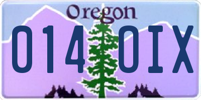 OR license plate 014OIX