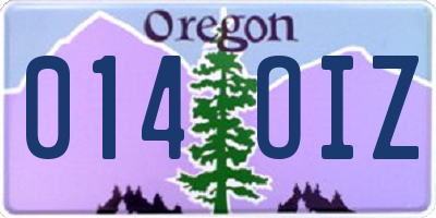 OR license plate 014OIZ