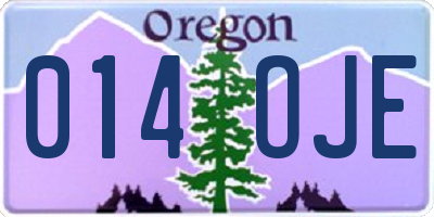 OR license plate 014OJE
