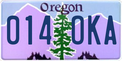 OR license plate 014OKA