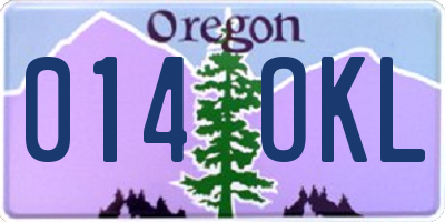 OR license plate 014OKL