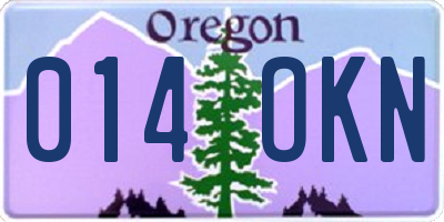 OR license plate 014OKN