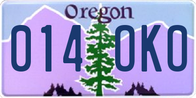 OR license plate 014OKO