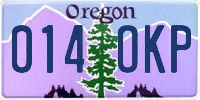 OR license plate 014OKP