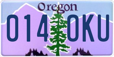 OR license plate 014OKU