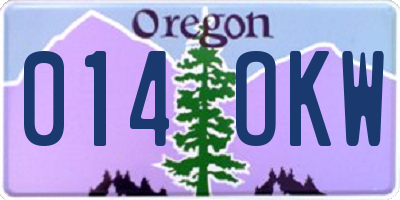 OR license plate 014OKW