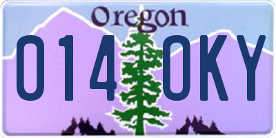 OR license plate 014OKY