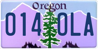 OR license plate 014OLA