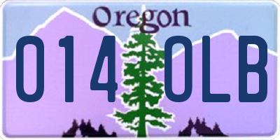 OR license plate 014OLB