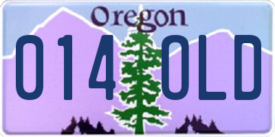 OR license plate 014OLD