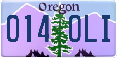 OR license plate 014OLI