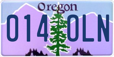 OR license plate 014OLN