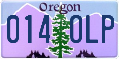 OR license plate 014OLP