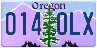 OR license plate 014OLX