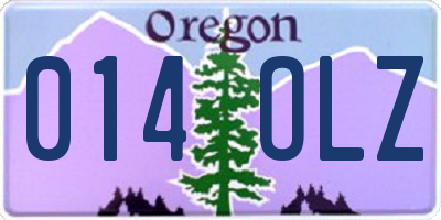 OR license plate 014OLZ