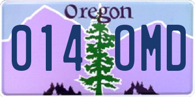 OR license plate 014OMD
