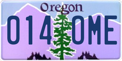 OR license plate 014OME