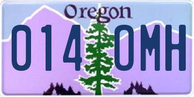 OR license plate 014OMH