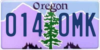OR license plate 014OMK