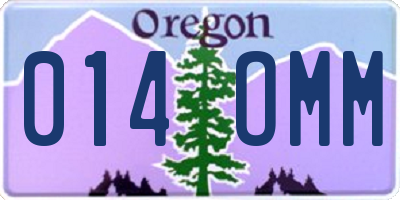 OR license plate 014OMM