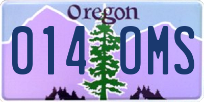 OR license plate 014OMS