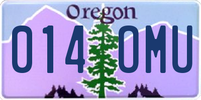 OR license plate 014OMU
