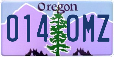 OR license plate 014OMZ