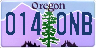 OR license plate 014ONB