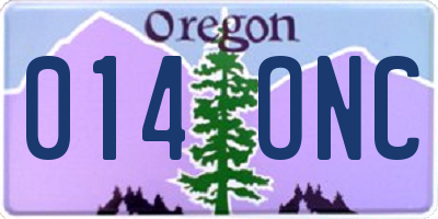 OR license plate 014ONC