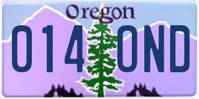 OR license plate 014OND