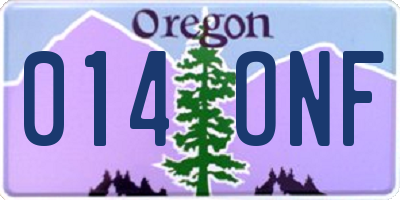 OR license plate 014ONF
