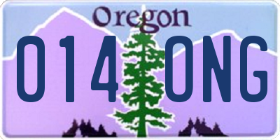 OR license plate 014ONG