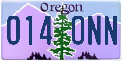 OR license plate 014ONN