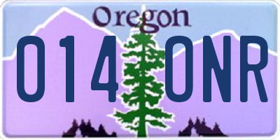 OR license plate 014ONR