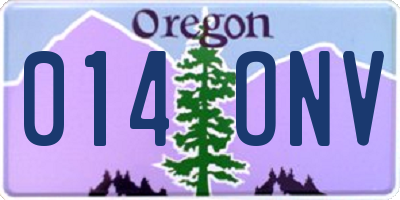 OR license plate 014ONV