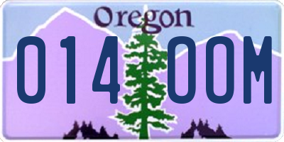 OR license plate 014OOM