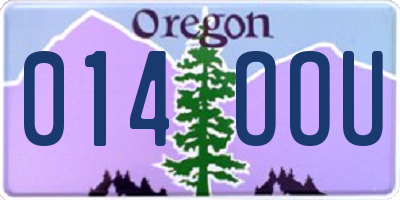 OR license plate 014OOU
