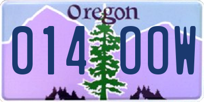 OR license plate 014OOW