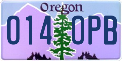OR license plate 014OPB