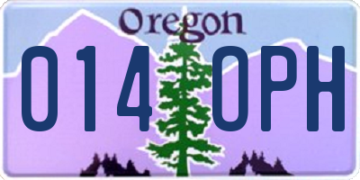 OR license plate 014OPH
