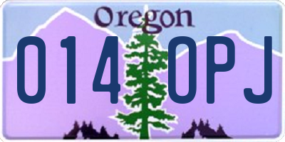 OR license plate 014OPJ