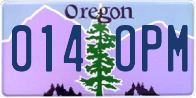 OR license plate 014OPM