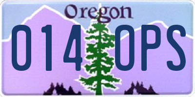 OR license plate 014OPS