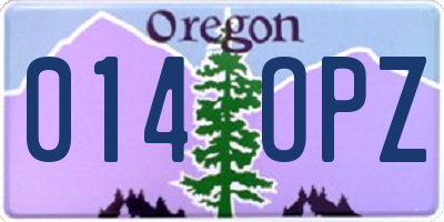 OR license plate 014OPZ