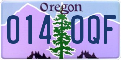 OR license plate 014OQF