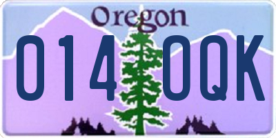 OR license plate 014OQK
