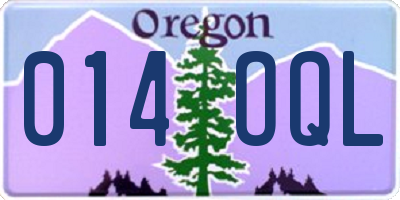 OR license plate 014OQL
