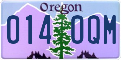 OR license plate 014OQM
