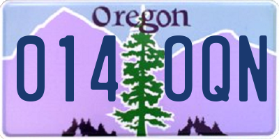 OR license plate 014OQN