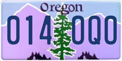 OR license plate 014OQO